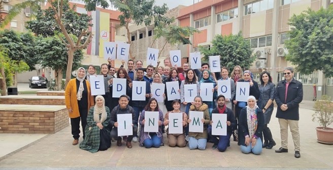 طلاب ماجستير إدارة التعليم الدولي خلال المرحلة الدراسية بجامعة حلوان – جمهورية مصر العربية يناير 2024